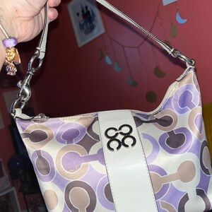 Vintage Coach Julia Outline Op Art Lilac Sateen Pouch💜